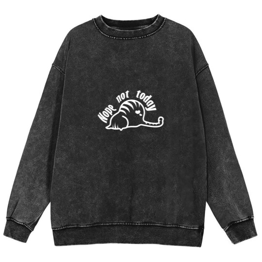 Discover Nope Not Today Cat Mineral Wash Sweatshirts
