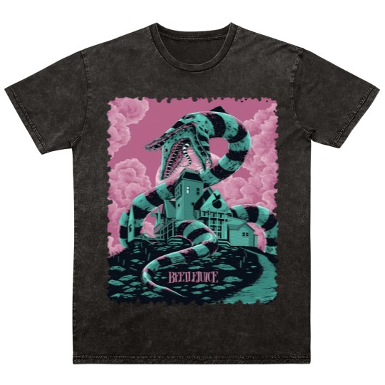 Discover Beetlejuice Sandworm Poster Mineral Wash T Shirts, 80s Movie Poster Mineral Wash T Shirts