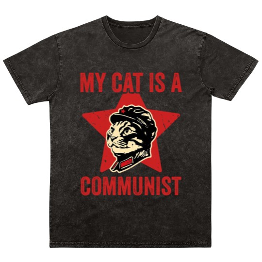 Discover My Cat Is A Communist Vintage Funny Cat Lover Sayi Mineral Wash T Shirts