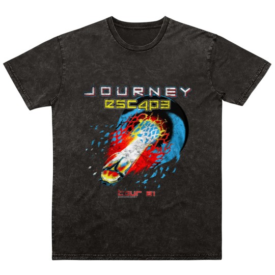 Discover Journey Escape Tour 1981 Rock Band Music Mineral Wash T Shirts