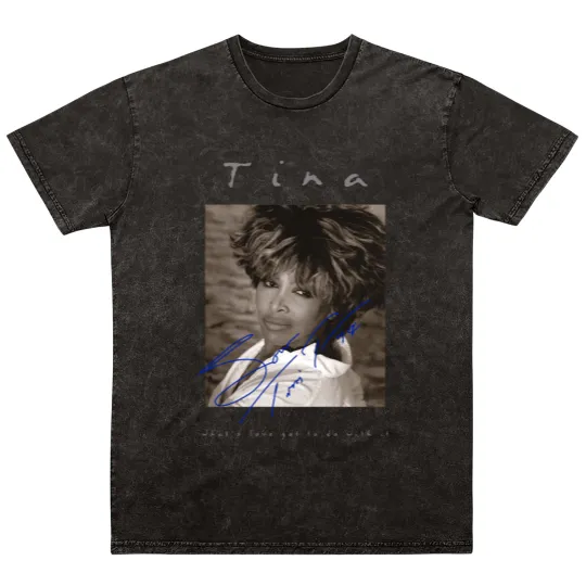 Discover Retro Signature Tina Turner Mineral Wash T Shirts Short Sleeve Unisex Mineral Wash T Shirts Mineral Wash T Shirts For Men Women