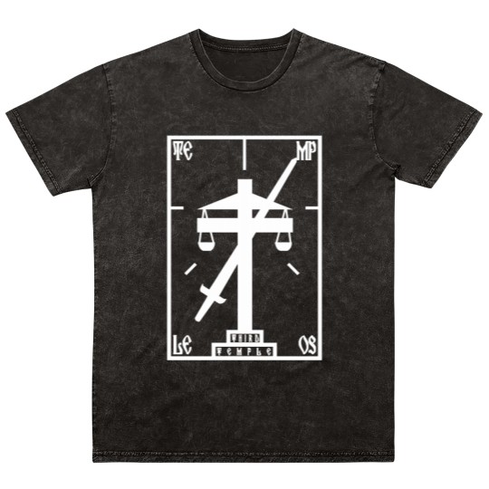 Discover Terry Davis Temple Os Retro Logo Mineral Wash T Shirts