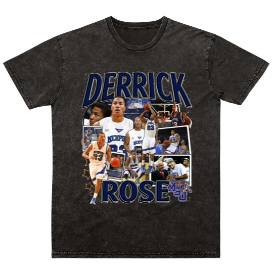 Discover Derrick Rose Mineral Wash T Shirts - Derrick Rose - Retro American Basketball Mineral Wash T Shirts