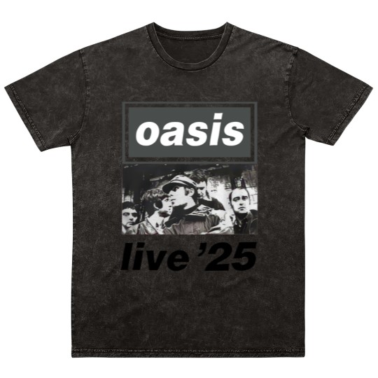 Discover Oasis Live 2025 World Tour  Unisex Mineral Wash T Shirts Oasis Band Mineral Wash T Shirts