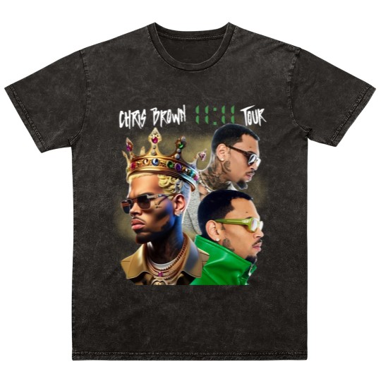 Discover Chris Brown Mineral Wash T Shirts, Chris Brown 11:11 Tour 2024 Mineral Wash T Shirts, Chris Brown Breezy Mineral Wash T Shirts