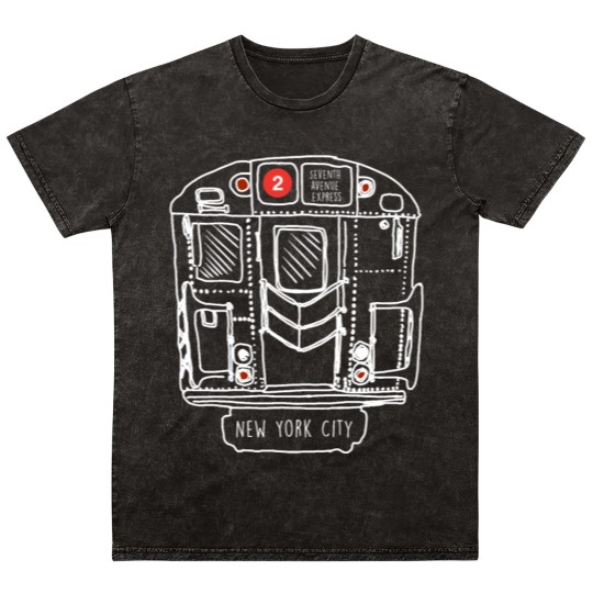 Discover New York City Subway Queens 2 Express Train Mineral Wash T Shirts