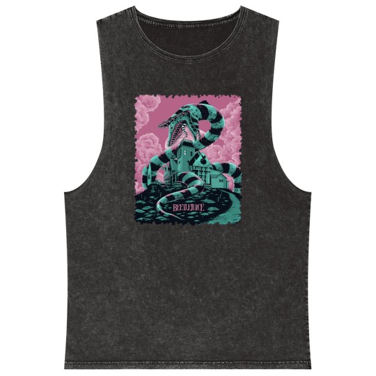 Discover Beetlejuice Sandworm Poster Mineral Wash Tank Tops, 80s Movie Poster Mineral Wash Tank Tops