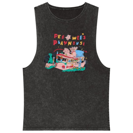 Discover Funny Vintage Pee Wee's Playhouse Mineral Wash Tank Tops, Vintage 90s Pee Wee Herman Mineral Wash Tank Tops