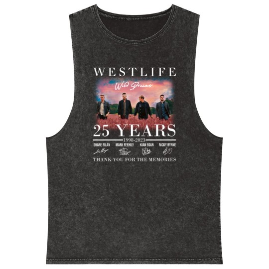 Discover Westlife Mineral Wash Tank Tops, Westlife Anniversary Mineral Wash Tank Tops, Westlife Music Mineral Wash Tank Tops Mineral Wash Tank Tops, Westlifes Signature