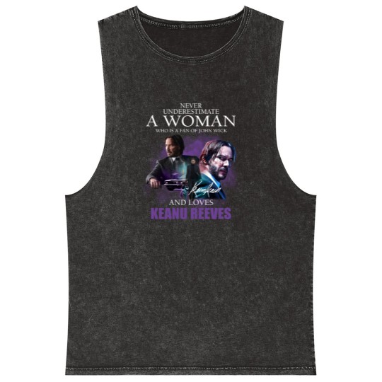 Discover Keanu Reeves Mineral Wash Tank Tops, John Wick, Keanu Reeves Mineral Wash Tank Tops