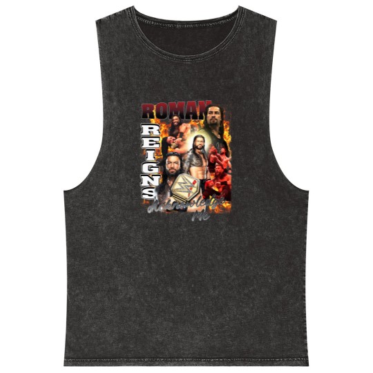 Discover Roman Reigns Acknowledge Me Unisex Softstyle Mineral Wash Tank Tops, Roman Reigns Unisex Mineral Wash Tank Tops