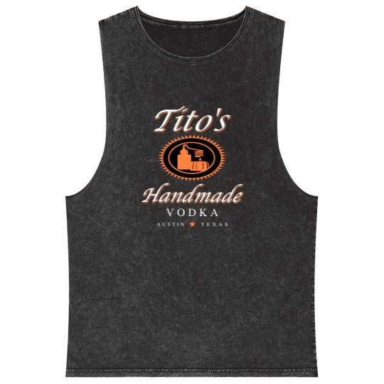 Discover Tito Mineral Wash Tank Tops, TITO'S Handmade Vodka Mineral Wash Tank Tops, Austin Mineral Wash Tank Tops