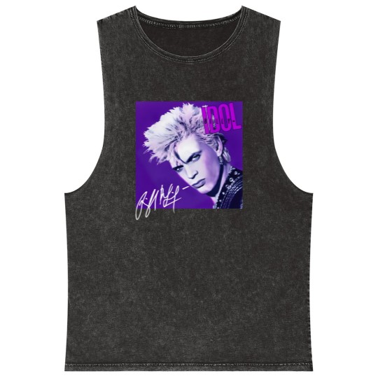 Discover Billy Idol Mineral Wash Tank Tops Billy Idol Whiplash Smile Song Cotton Mineral Wash Tank Tops Men Women