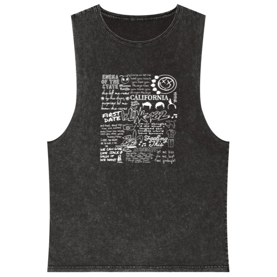 Discover B182 Mineral Wash Tank Tops, Blink -182 World Tour 2023, Pop-Punk Band Mineral Wash Tank Tops