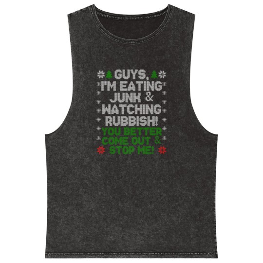 Discover Guys, I'm Eating Junk And Watching Rubbish! Mineral Wash Tank Tops