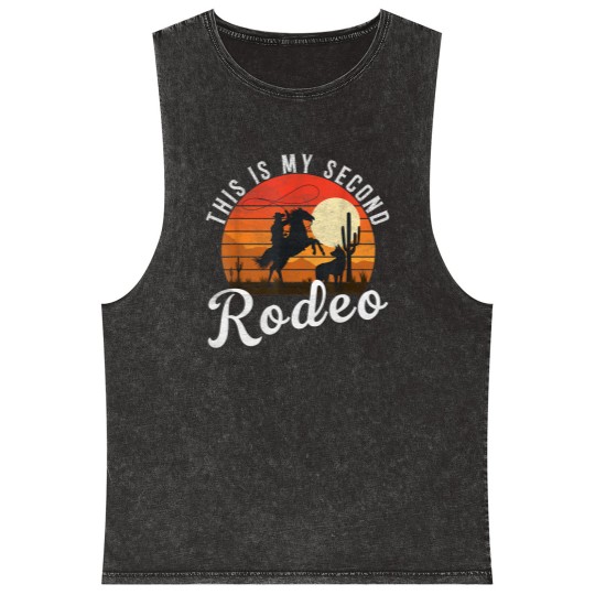 Discover This is my second rodeo Mineral Wash Tank Tops