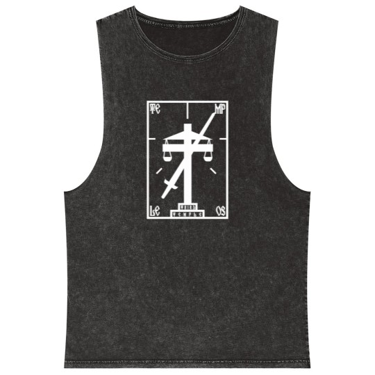 Discover Terry Davis Temple Os Retro Logo Mineral Wash Tank Tops