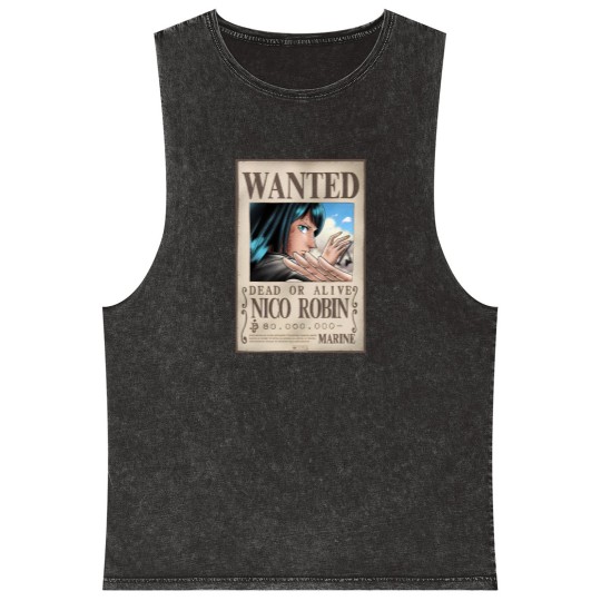 Discover WANTED NICO ROBIN Mineral Wash Tank Tops