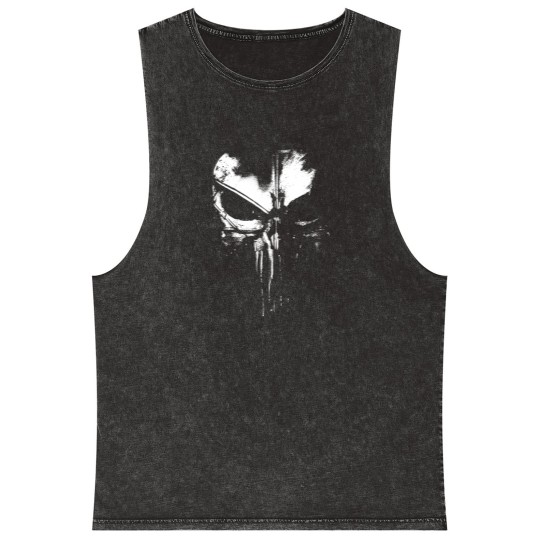 Discover The Punisher Graphic Mineral Wash Tank Tops