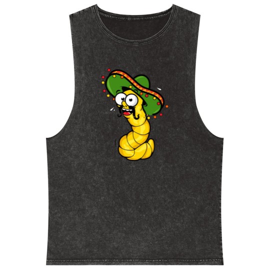Discover Tequila Worm Mineral Wash Tank Tops