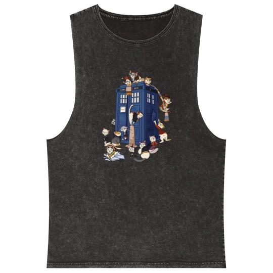 Discover Doctor Cat Mineral Wash Tank Tops, Doctor Who Mineral Wash Tank Tops, Time Lord Mineral Wash Tank Tops