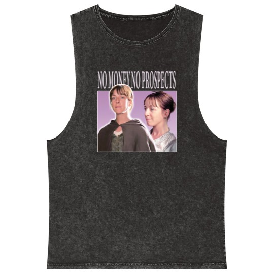 Discover No Money No Prospects Mineral Wash Tank Tops, Pride and Prejudice Mineral Wash Tank Tops, Charlotte Lucas Mineral Wash Tank Tops