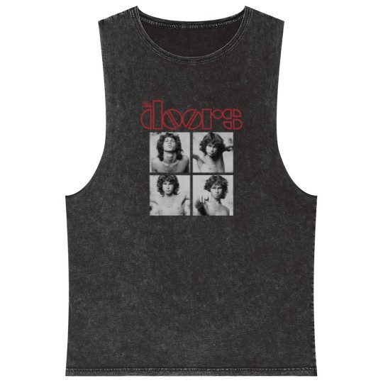 Discover The Doors: Jim Morrison Boxes Black Mineral Wash Tank Tops