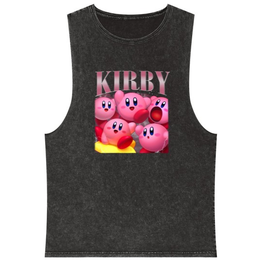 Discover Kirby Mineral Wash Tank Tops | Vintage Kirby Mineral Wash Tank Tops | Kirby Homage Mineral Wash Tank Tops | Kirby Video Game Mineral Wash Tank Tops | Funny Kirby Cute Mineral Wash Tank Tops