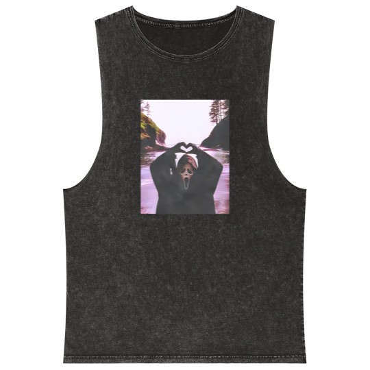 Discover Scream Halloween Heart Hands Comfort Colors Mineral Wash Tank Tops, Ghostface Scream Halloween Mineral Wash Tank Tops, Michael Myers Mineral Wash Tank Tops, Horror Movie Mineral Wash Tank Tops Gift