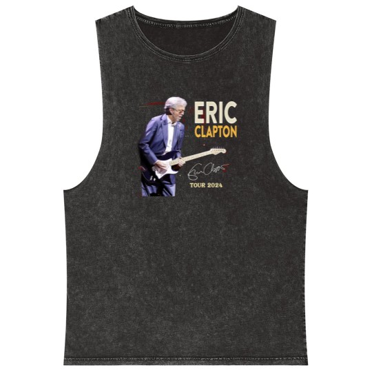 Discover Eric Clapton 2024 tour Music Black Mineral Wash Tank Tops Great Gift