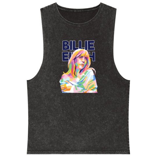 Discover Billie Ellish Mineral Wash Tank Tops