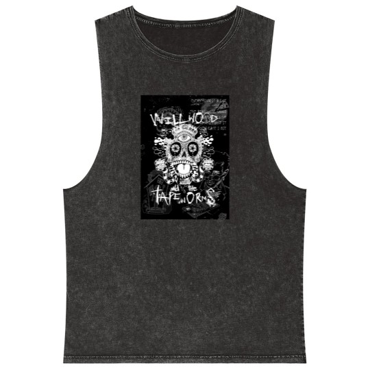 Discover Will Wood and The Tapeworms Artwork Design Mineral Wash Tank Tops