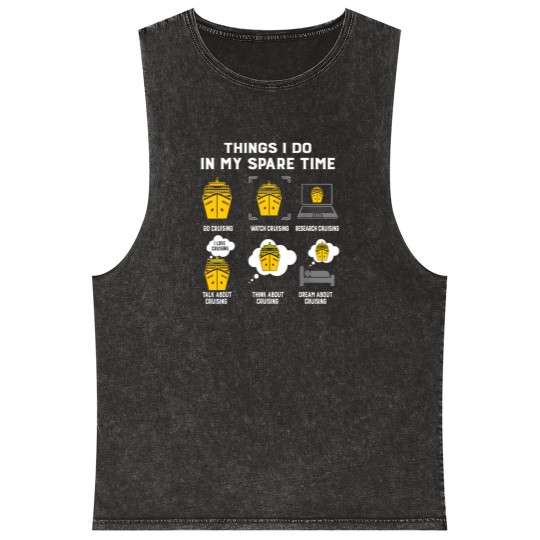 Discover Cruising Funny Cruising Mineral Wash Tank Tops