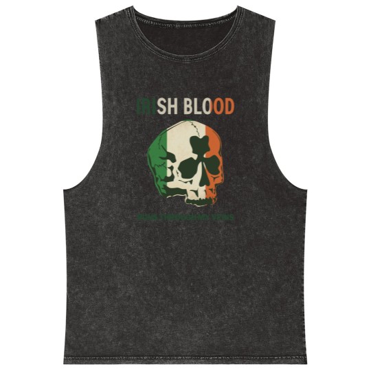 Discover Irish Blood run through my Veins Mineral Wash Tank Tops