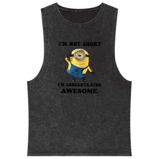 Discover Minions I'm Not Short I'm Concentrated Awesome The Rise of Gru Graphic Mineral Wash Tank Tops