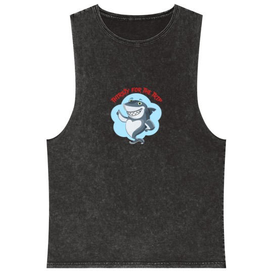 Discover Hungry shark Mineral Wash Tank Tops