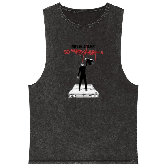 Discover Color Bryan Adams Tour 2023 Mineral Wash Tank Tops, So Happy Hurts Tour, Vintage Bryan Adams Mineral Wash Tank Tops