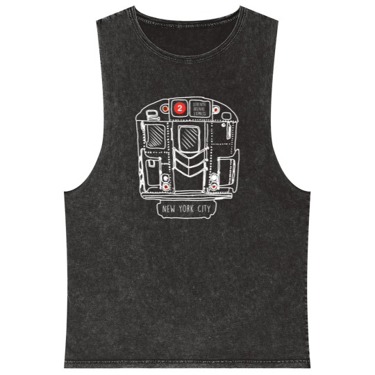 Discover New York City Subway Queens 2 Express Train Mineral Wash Tank Tops