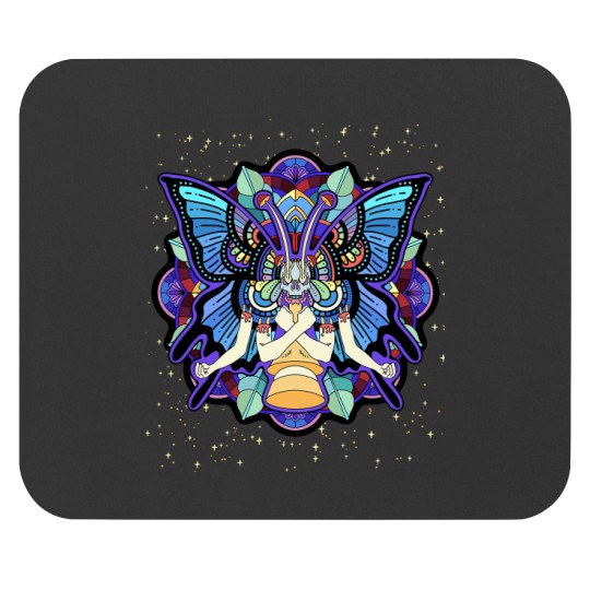 Discover Psychedeliutterfly Abstract Art Colorful Hippie Trippy Mouse Pads