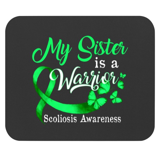 Discover Proud My Sister Scoliosis Warrior Green Ribbon Butterfly Mouse Pads