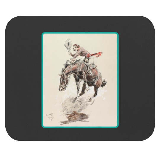 Discover Cowgirl Cowboy Rodeo Horse Western Country Vintage America Mouse Pads