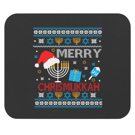 Discover Hanukkah Jewish Merry Christmas Chrismukkah Ugly Sweater Mouse Pads