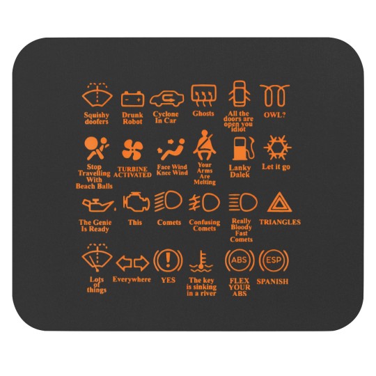 Discover dash icons car warning lights car garage mechanic driver t Mouse Pads