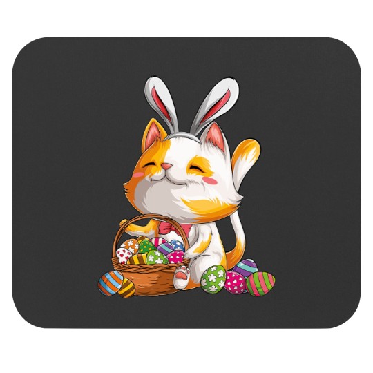 Discover Kawaii Cat Bunny Happy Easter Day Egg Costume Girls Kitten Mouse Pads