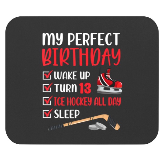 Discover 13 year old ice hockey birthday party 13th boy bday thirteen t Mouse Pads