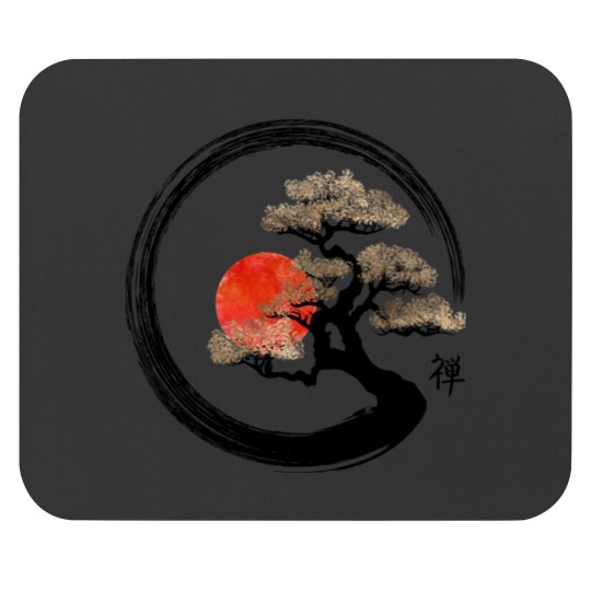 Discover Enso Circle and Bonsai Tree on Canvas Mouse Pads