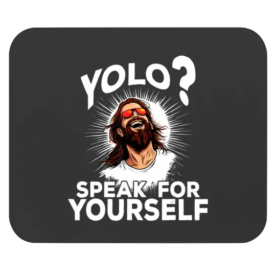 Discover jesus yolo meme funny christian easter t Mouse Pads