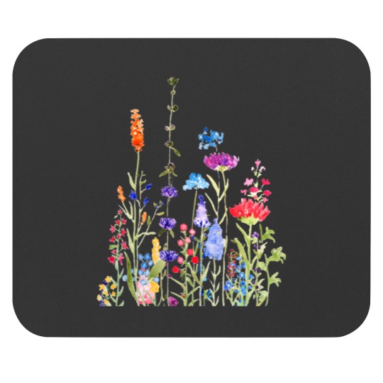 Discover colorful wild flowers watercolor painting Mouse Pads
