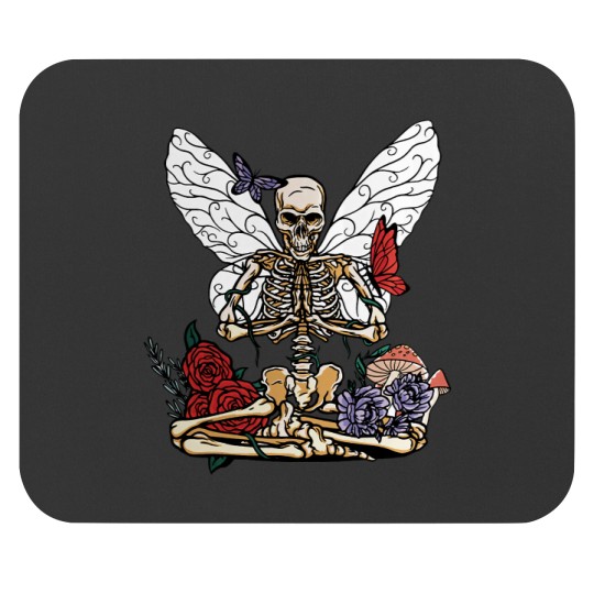 Discover Yoga Skeleton Butterfly Fairycore Aesthetic Cottagecore Mouse Pads