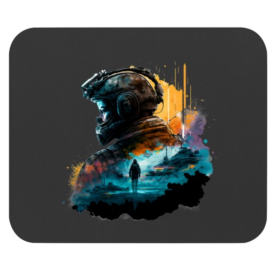 Discover Soldier watercolor print Mouse Pads